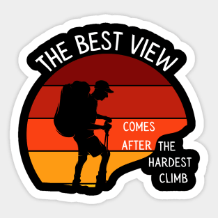 The Best Views Hiking Vintage Retro Mountain Sticker